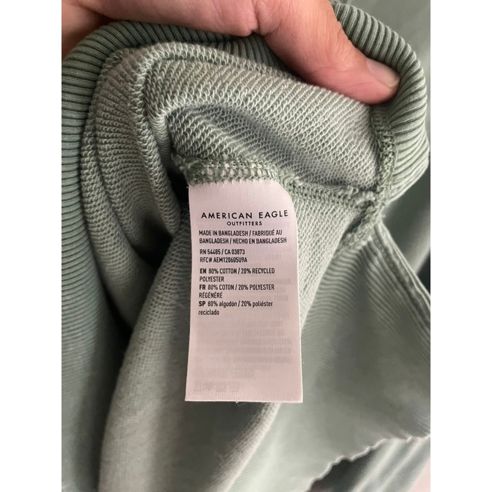 American Eagle Seriously Lived-In Oversized Sweatshirt Sage Green Large - Picture 9 of 9